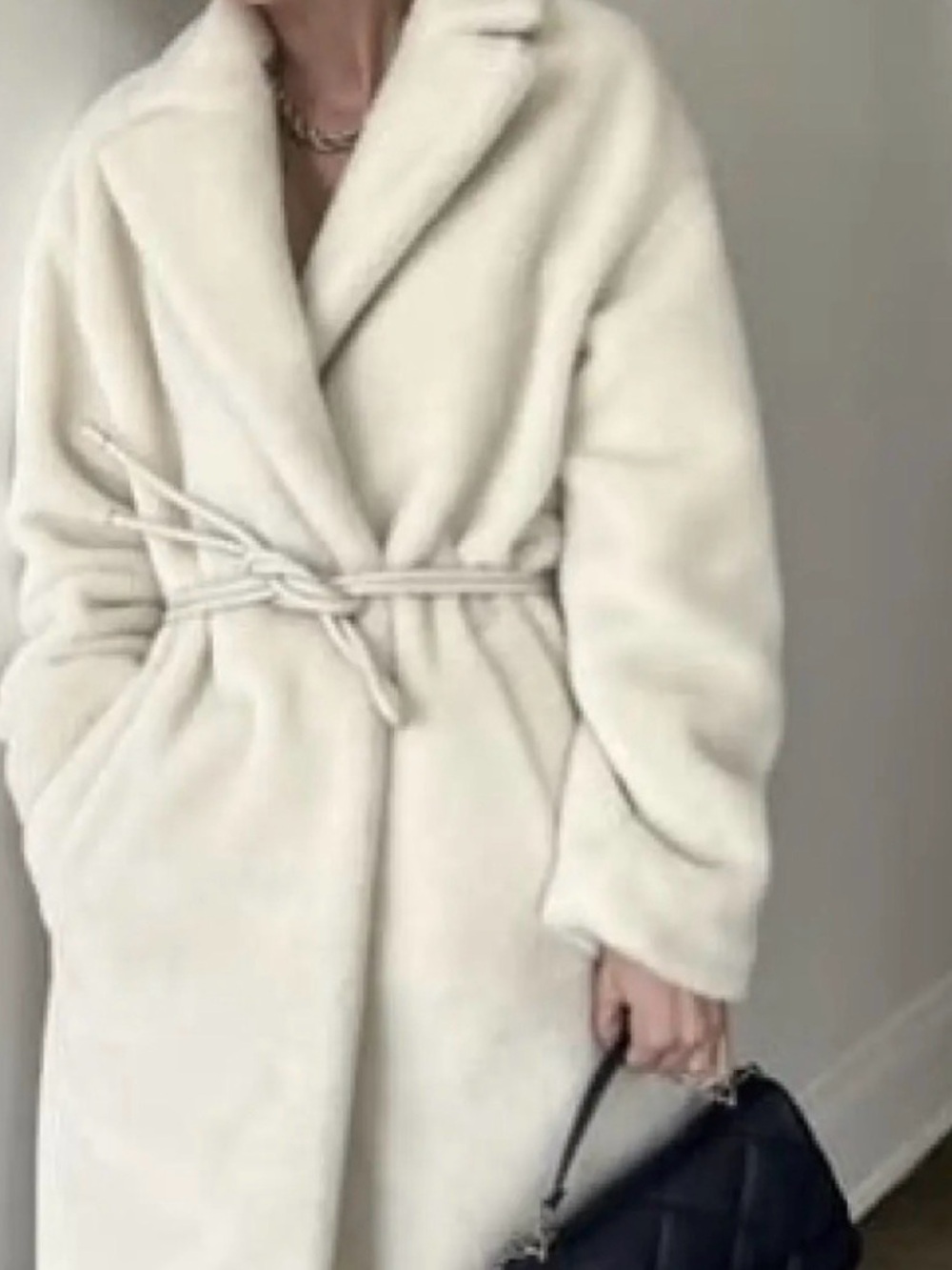 NWT| Anine Bing Sasha Women's Cream Wrap Coat with Belt Size Medium